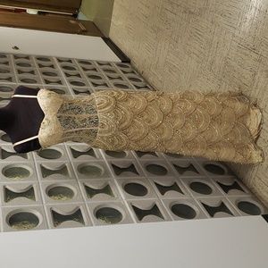 Corset beaded scalloped ruffle prom glitz pageant dress 6 8 10